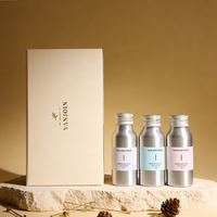 Bouteille en aluminium argentée vide pour huiles essentielles et parfums, qualité alimentaire, 50ml, 100ml, 200ml, 250ml, 500ml, avec pompe et bouchon à vis