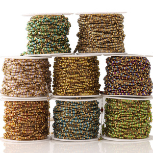 Stainless Steel Beaded Chain Electroplated Seed Beads DIY Jewelry Necklace <b>Bracelet</b> Accessory Yiwu Origin H1647 - Product Image 1