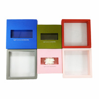 Boîtes en carton ondulé à 2 tiroirs avec fenêtre transparente en PVC, recyclables, pour emballages cadeaux de boucles d'oreilles, colliers, bagues et vêtements