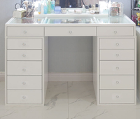 Ensemble de coiffeuse moderne européenne avec miroir et tabouret, coiffeuse avec miroir