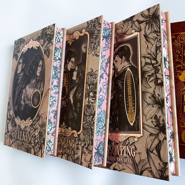 hardcover book with gold foiled dust jacket stenciled edges vampire books in series
