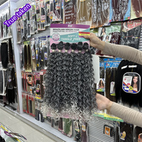 Extensions de cheveux bouclés Ariel en fibre FUTURA de haute qualité, 55-60 cm, blond ombré, 22-24 pouces, ondulations souples et rebondissantes, boucles crépues
