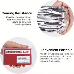 High Quality Thermal Windproof and Moisture-Proof Wilderness Survival Emergency Blanket Custom Logo - Product Image 2