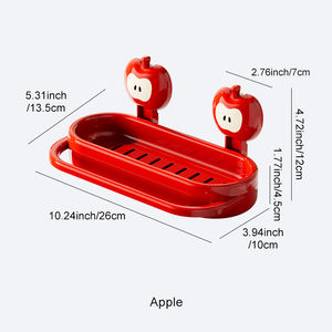 UFORU Étagère murale multifonctionnelle de drainage et de rangement pour serviettes, pour salle de bain et toilettes, design style pomme, en plastique - Product Image 4