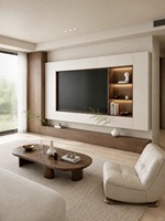 Meuble TV moderne en bois, centre de divertissement, console multimédia avec rangement personnalisé pour salon, mobilier contemporain pour la maison américaine