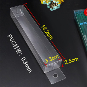 Cosméticos personalizados lápiz ventilador cepillo <span class=keywords><strong>de</strong></span> dientes cepillo <span class=keywords><strong>de</strong></span> <span class=keywords><strong>maquillaje</strong></span> ceja cuchillo palillo vinilo PVC PET pequeñas cajas <span class=keywords><strong>de</strong></span> plástico largas con percha - Product Image 5