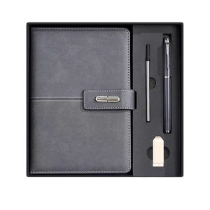 Cuaderno A5 con Cubierta de Cuero PU, Encuadernación Inalámbrica, Set de Regalo Empresarial, Memoria USB, Personalizable para Estudiantes - Product Image 2