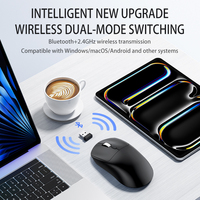 Mouse Gaming Nirkabel BT Laris Manis, Pelacakan Laser, Desain Ergonomis, 800/1000/1200 DPI, 3 Kecepatan Dapat Disesuaikan, Dual-mode, Portabel