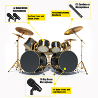 XTUGA Chine Grossiste Prix Bas MI7 Professionnel Instrument Micro Kit Microphones Batterie Basse Dynamique Filaire