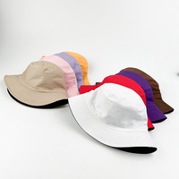 Chapeau de pêcheur réversible en peluche quatre saisons, en toile, unisexe, noir beige, protection solaire pour les voyages