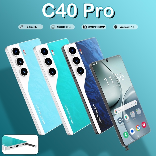 2026 New C40 Pro 7.3 - Inch Screen 16gb + 1tb 48mp Front Camera 108mp Rear Camera 5g Network Accurate Facial Recognition Global