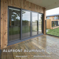 Porte coulissante en verre en alliage d'aluminium Alufront certifiée NFRC, style européen, étanche, pour cuisine, salle de bain, balcon, villa