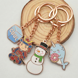 Porte-clés personnalisé en métal plaqué, motif dessin animé mignon, musique, sport, <span class=keywords><strong>animal</strong></span>, breloque émail 3D, cadeau promotionnel, vente en gros, OEM - Product Image 3