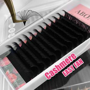 Abonnie J <span class=keywords><strong>C</strong></span> <span class=keywords><strong>D</strong></span> Curl Mink Blooming Lash Extension Matte Black Easy Volume Lash Trays Cashmere Easy Fan Eyelash Extensions - Product Image 2