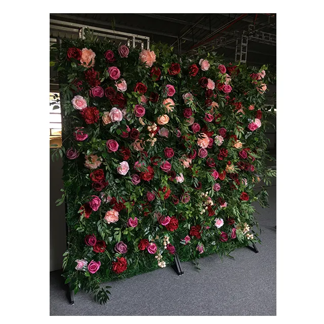Wedding Outdoor Artificial Flower Backdrop Greenery Wall With Green Leaves