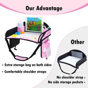 Bandeja de Viaje para Niños, Bandeja de Viaje para Niños Pequeños, Artículos Esenciales para Viajes por Carretera con Kit de Dibujo, Bandejas para Asientos de Coche para Niños Pequeños, Negra - Product Image 2