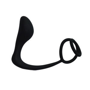 Masajeador de Próstata de Silicona Negra, Juguete Sexual para Adultos, Tapón Anal de Doble Anillo para Punto G Masculino, <span class=keywords><strong>Leya</strong></span> KB-00007 - Product Image 1