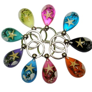 Colore diverso metallo acrilico trasparente portachiavi auto con reale sea star di cristallo promozionale portachiavi keys - Product Image 1
