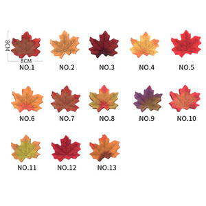 50 pièces <span class=keywords><strong>de</strong></span> feuilles d'érable artificielles <span class=keywords><strong>de</strong></span> 8 cm pour la décoration d'arbre d'Halloween, guirlande murale, vase, mariage, bricolage, plantes séchées - Product Image 3