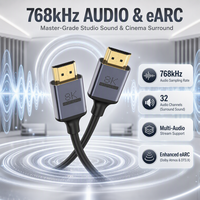 Câble HDMI 2.1 Mâle-Mâle 8K 60Hz 4K 120Hz 48 Gbps QFT Graphene Coque en Aluminium Cordon Rond Ultra Fin et Souple