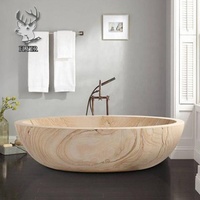 Baignoire en marbre naturel en pierre sur pied, livraison gratuite