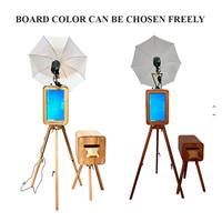 Photomaton instantané YPT avec écran tactile de 18,5 pouces, cadre en bois et verre trempé, Wi-Fi, compatible avec les appareils photo reflex numériques et iPad, télécommande multi-appareils