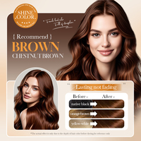 BIOAQUA Sampo Pewarna Rambut Cokelat Beras Kacang Chestnut Alami Pewarna Rambut Semi Permanen Berbahan Dasar Tumbuhan Untuk Penggunaan di Rumah 500ml Perawatan Rambut OEM