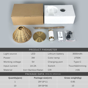 Moderna Lampada da Tavolo Popolare Minimalista in Bambù <span class=keywords><strong>Senza</strong></span> <span class=keywords><strong>Fili</strong></span> Ricaricabile in Stile Nordico per Ristorante Hotel Soggiorno - Product Image 6