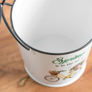 Ensemble de 3 Vintage Best Spring Bicycle Flower Logo Ever Metal Plant <span class=keywords><strong>Pot</strong></span> Covers Planters Garden Decor - Product Image 2