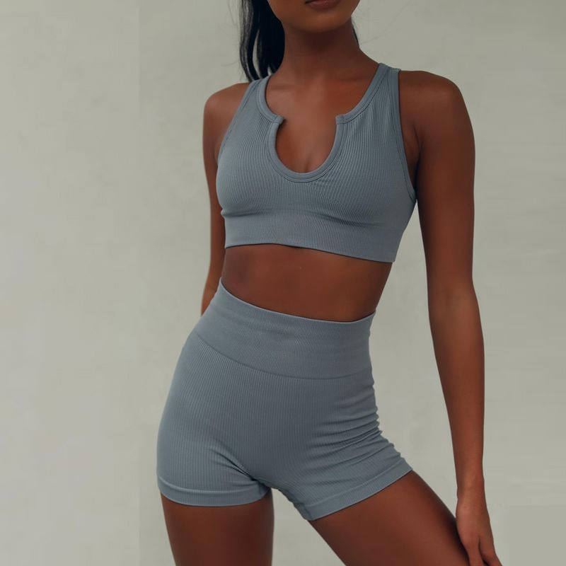 Ensemble short soutien-gorge v bleu