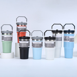 Gobelet isotherme en cuivre plaqué laser 30 oz avec logo personnalisé, double paroi en acier inoxydable, revêtement poudré, avec poignées - Product Image 2