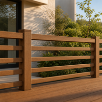 Tube carré WPC co-extrudé 50x50mm pour clôture de jardin, système de garde-corps de balcon