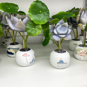 Vente en gros de cristaux de pot d'agate géode lotus Pierres de guérison en vrac Amas d'agate géode bonsaï pour ornements Fengshui - Product Image 2
