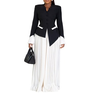 Ensemble Femme Chic Printemps 2026 : <span class=keywords><strong>Veste</strong></span> à Manches Trompette et <span class=keywords><strong>Pantalon</strong></span> Plissé Ample – Nouvelle Collection Grossiste - Product Image 5