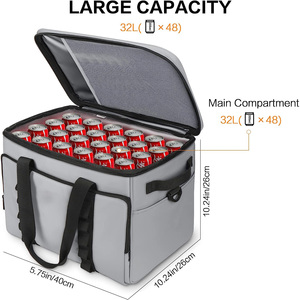 Mochila Nevera Personalizada Ligera de Gran Capacidad, Aislada, de Poliéster, Impermeable, Diseño Informal para Campamentos y Picnic al Aire Libre - Product Image 2