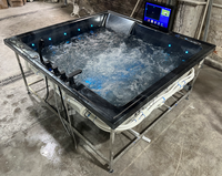 Baignoire autoportante chauffée en acrylique pour adultes avec température constante, jets à bulles et massage à air pour usage intérieur en hôtel moderne