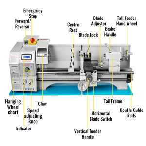 SIHAO Máy Tiện Kim Loại Mini 220X600 1100W Máy Tiện Thủ Công Để Xoay Động Cơ Không Chổi Than Bánh Răng Kim Loại - Product Image 2