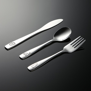 Een 410 Stainless Steel <strong>Childrens</strong> Cartoon Knife Fork Spoon Set Dinosaur Stamp Cross-Border Baby Mom Western <strong>Cutlery</strong> - Product Image 2