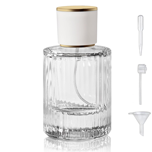 Wholesale <b>Black</b> Glass Perfume Bottle 50ml 75ml Round Crimp-Sealed Screen Printed <b>Black</b> Cap Customizable <b>Box</b> Hot Foil Stamping - Product Image 5