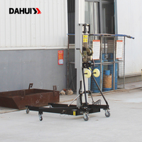 Plateforme de travail aérien compacte pliable à manivelle légère, capacité 240 kg, mât unique, certifiée CE/ISO, hauteur 3,5 m-8 m, pour usage intérieur