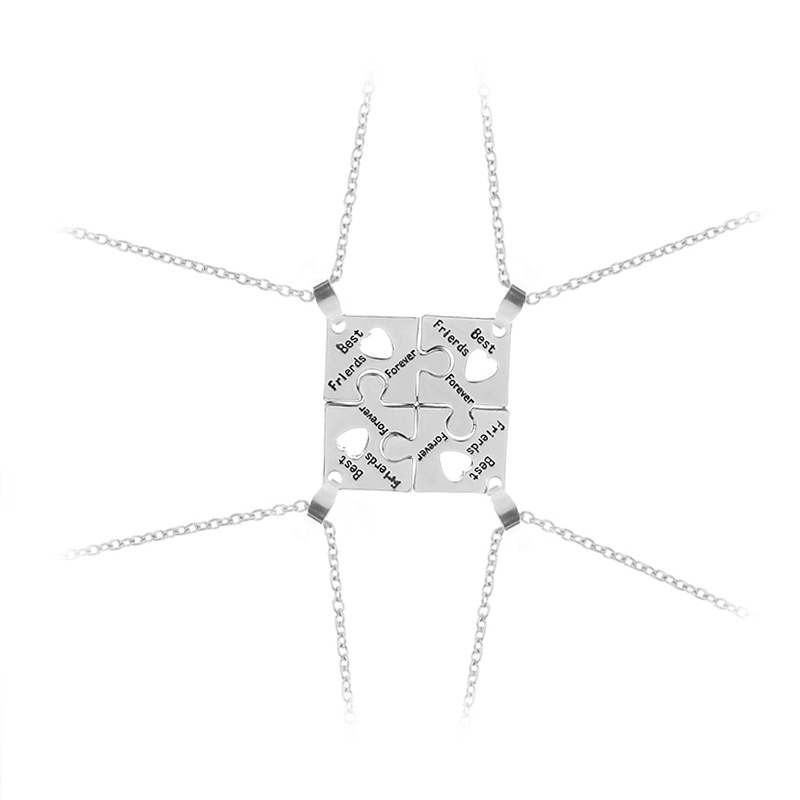 Set da 4 pezzi/set Best Friend Forever and Ever BFF, set di collane con ciondolo puzzle a forma di cuore – acquista a prezzi convenienti sul marketplace