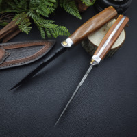 Couteau à lame fixe en acier Damas VG10 de qualité supérieure, manche en bois de rose fait main, couteau de camping en plein air, couteau de chasse pour collection