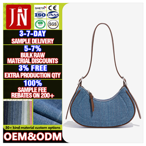 2025 nueva moda Premium Denim bolso de hombro bolso de mano de gran capacidad para mujer con forro de poliéster para el trabajo viajes compras - Product Image 1