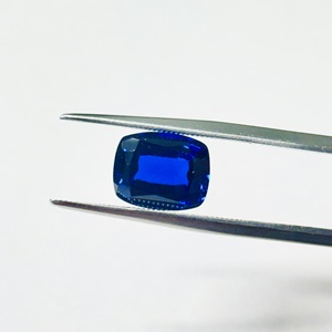 Saphir bleu de culture, forme coussin, facetté, pierres précieuses en vrac pour la fabrication de bijoux, procédé de fusion à la flamme, corindon - Product Image 6