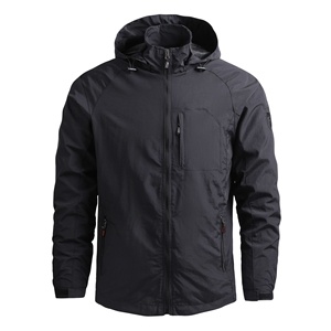 Blouson bomber <span class=keywords><strong>mi</strong></span>-long à capuche pour <span class=keywords><strong>homme</strong></span>, printemps-automne, avec fermeture éclair, coupe-vent, en nylon, multi-poches, style workwear et streetwear - Product Image 4