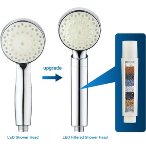 Soffione Doccia LED Filtrante per Acqua Dura, 7 Colori che Cambiano Automaticamente, Doccetta a Mano Cromata Lucida - Product Image 4