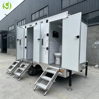 Toilettes extérieures temporaires Goeasy, aménagement personnalisé à 3 postes, remorque de toilettes mobiles