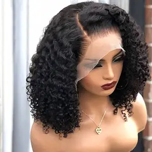 10A Glueless Full Lace Front Perücke Unverarbeitetes Haar Kinky Curl Perücken Schwarze Frauen Free Part Chinese Virgin Full Lace Echthaar Perücken