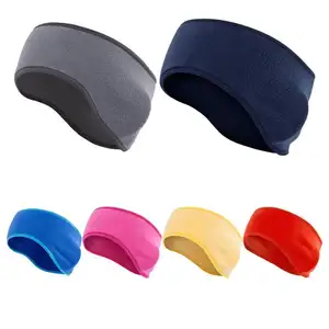 Adult Warm Running Headband Windproof Fleece Ear Protection Elasticity Head Protector Simple Color Motorcycle Accessories For Ri