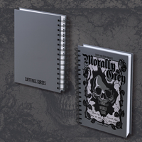 Carnet à spirale personnalisé avec couverture rigide en papier offset et reliure Wire-O, impression avec vernis sélectif UV pour journal, agenda, carnet de notes de style gothique